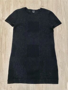 Theory Darmelle Evian Wool Knit Dress Charcoal Plaid L⁠